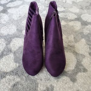 Lane Bryant Damask Purple Bootie - 4" Heels - 10W